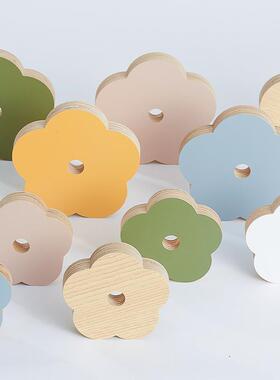 木棍小舅 洞洞板置物架配件 莫兰迪彩色木质花朵