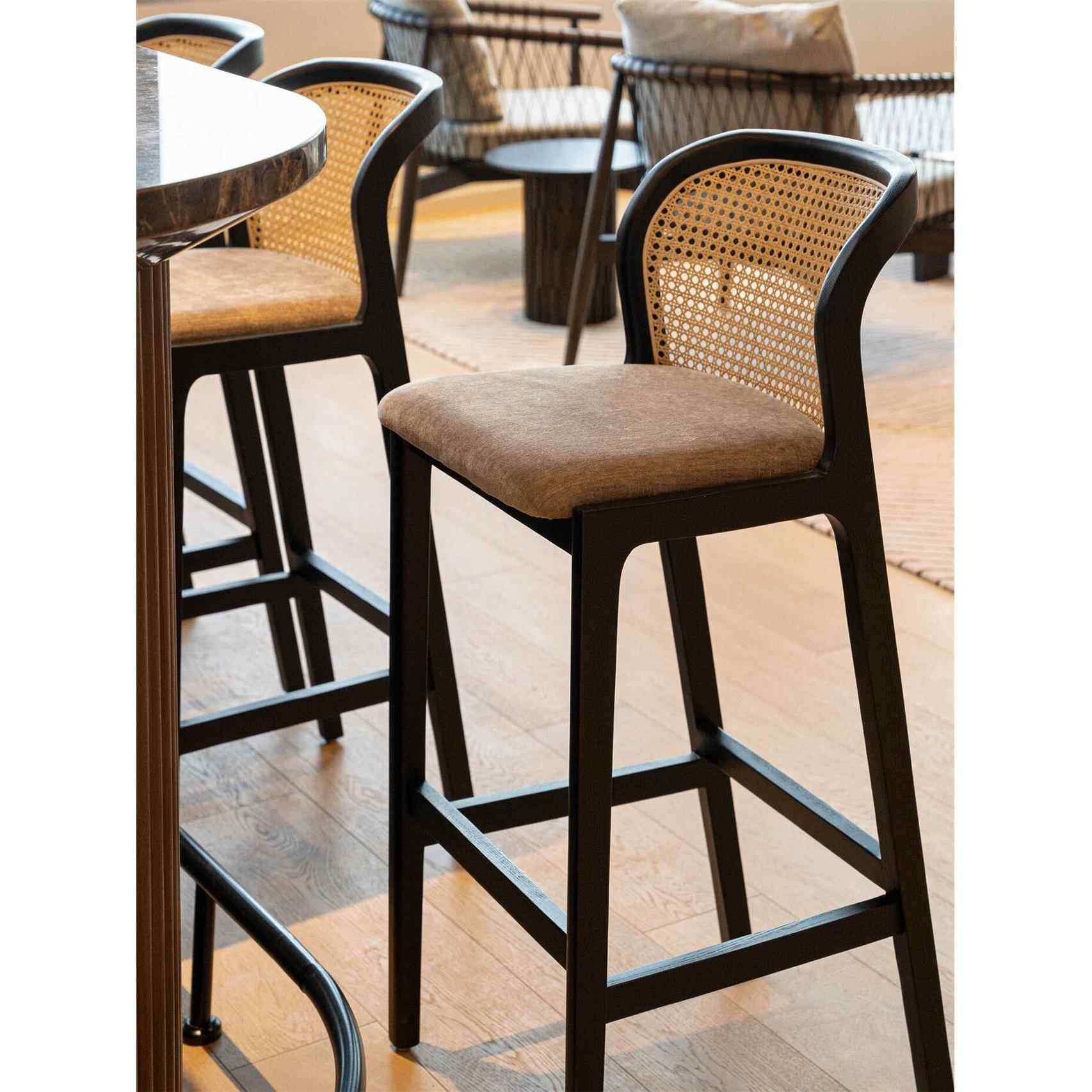 实木酒吧椅北欧餐厅藤条酒吧椅覆古家居设计师创意前台高椅凳,商业/办公家具,前台椅/吧椅/高吧椅,淘宝优惠券,粉丝福利购,淘宝优惠卷