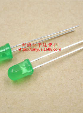 5MM 绿发绿 绿色 发光二极管 LED灯 发光管 F5 绿灯 1包1000个