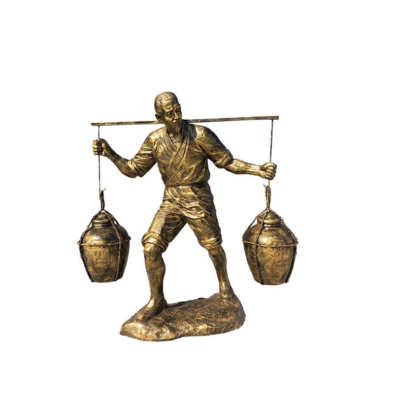 玻璃钢雕塑民俗喝茶采茶制茶陆羽雕像铜人定制茶马古道景观大摆件