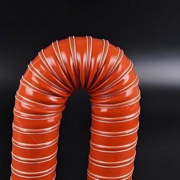 现货红色矽胶风管 抗酸碱耐高温硫化管钢丝阻燃通风管热风管