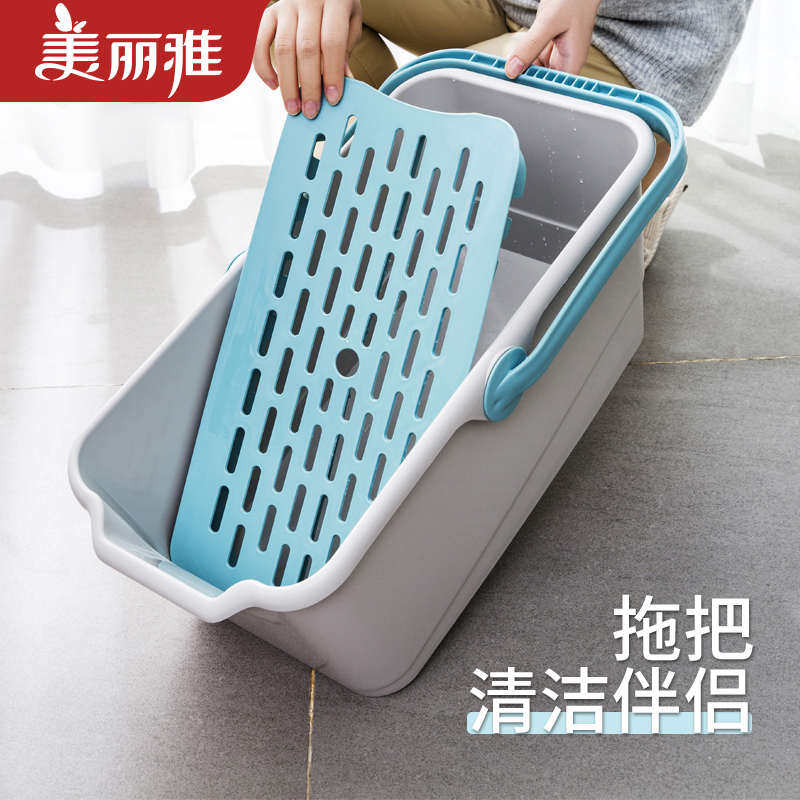 美丽雅长方形拖把桶桶家用压水挤水桶拖地桶海绵胶棉拖桶洗涮包邮
