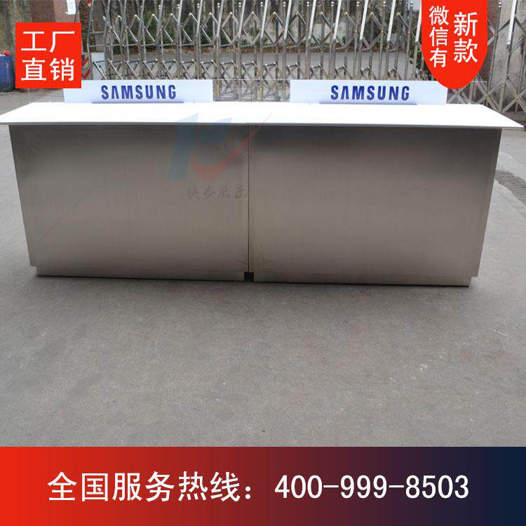 手机柜台靠墙铁质体验台手机展台背柜高柜灯箱海外道具展示柜边柜