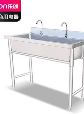 乐创lecon商用联排水池不锈钢单槽洗手洗碗池 LC-J-LPC1052