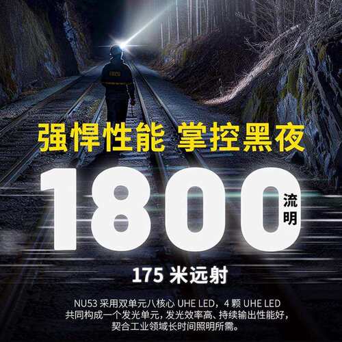 nitecore奈特科尔NU53头灯轻量化超轻工业户外徒步登山头戴照明灯