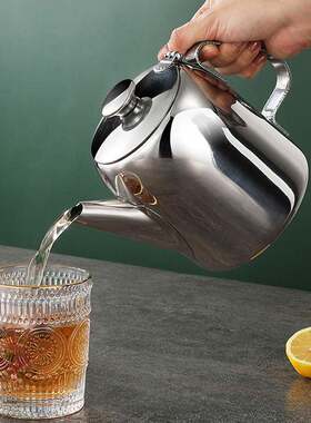 不锈钢安士茶壶泡茶冷水壶过滤加厚油壶家用商用20/32/48/70 oz大