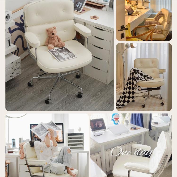 舒轻奢电脑椅家用书桌椅化妆椅适久办坐椅书房北欧公转休闲沙无品