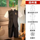 马甲 高档军绿中式 式 男孩表演对套装 儿童主钢琴派 海儿童套装