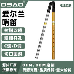 爱尔兰哨笛全金属铜款树脂铝合金六孔笛子竖笛锡笛C调D调吹奏乐器