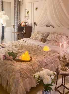 涟波FMH浪床.法式复古实木床主卧室大中床古漪风双人床18米美式软