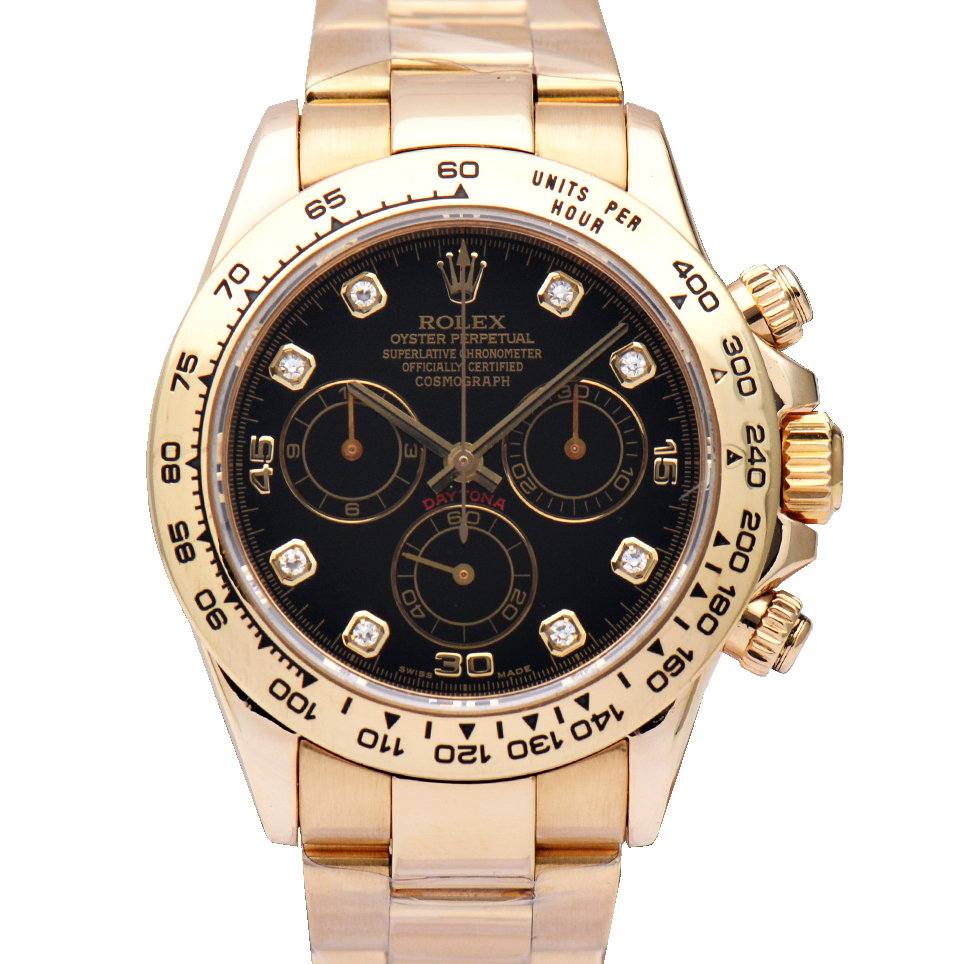 原装正品金迪[9.8新]劳力士迪通拿18K黄金自动机械男表116528