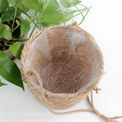 Garden Hanging Planter Macrame Plant Storage Basket Jute Rop