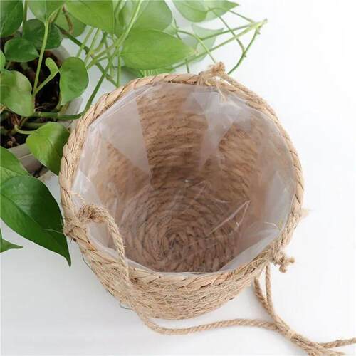 Garden Hanging Planter Macrame Plant Storage Basket Jute Rop