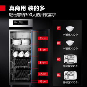 德玛仕 商用消毒柜二星级高温消毒不锈钢立式热风可调温单门高柜