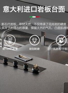 W8意式轻奢桌椅茶组办合亚克力阳台茶桌现PGP简代约公室不锈钢岩