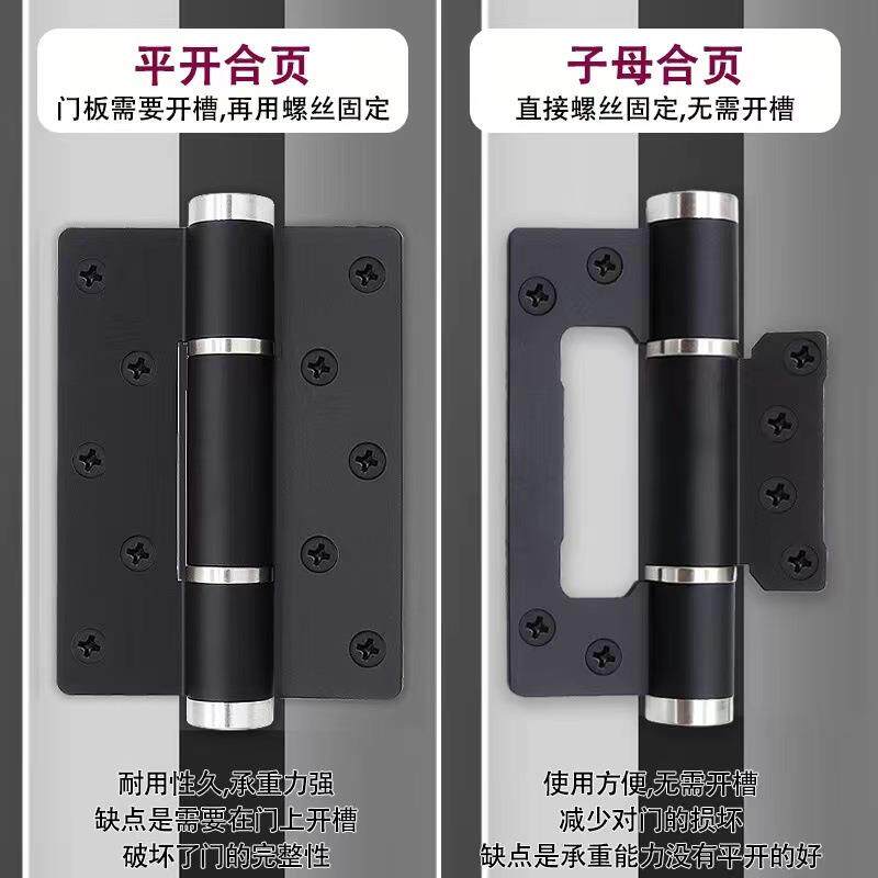 液压合页隐形门自动闭门器合页缓冲静音带阻尼铰链免开槽子母合页