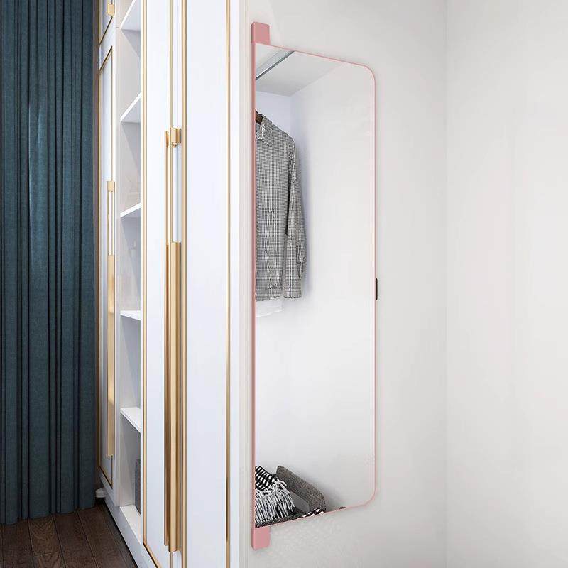 平开门穿衣镜子衣柜内置推拉旋转滑轨伸缩折叠内装隐形试衣全身镜
