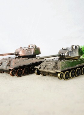 T34创意坦克模型合金金属制造轮子可转孩子的礼物小学生玩具