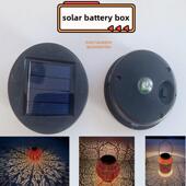 太阳能灯电池盒家庭装 饰配件直径7至8厘米锻铁灯笼太阳能圆灯