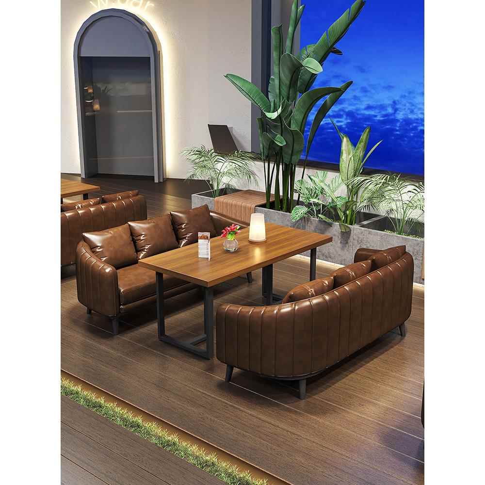 酒吧音乐餐吧实木桌椅卡座沙发清吧工业风烧烤店咖啡厅小酒馆沙发