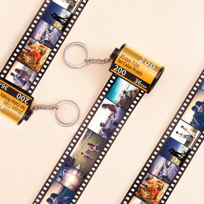 10pcs Photos Film Roll keychain Couple Gifts DIY Photo Text