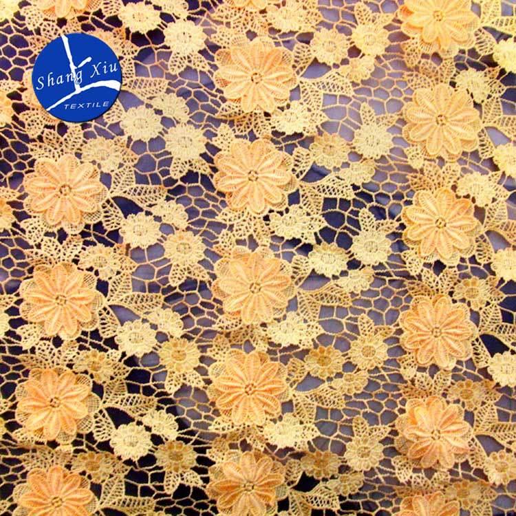 水溶蕾丝刺满花幅辅料立体镂空绣布涤光丝绣面料重工LM06贴花