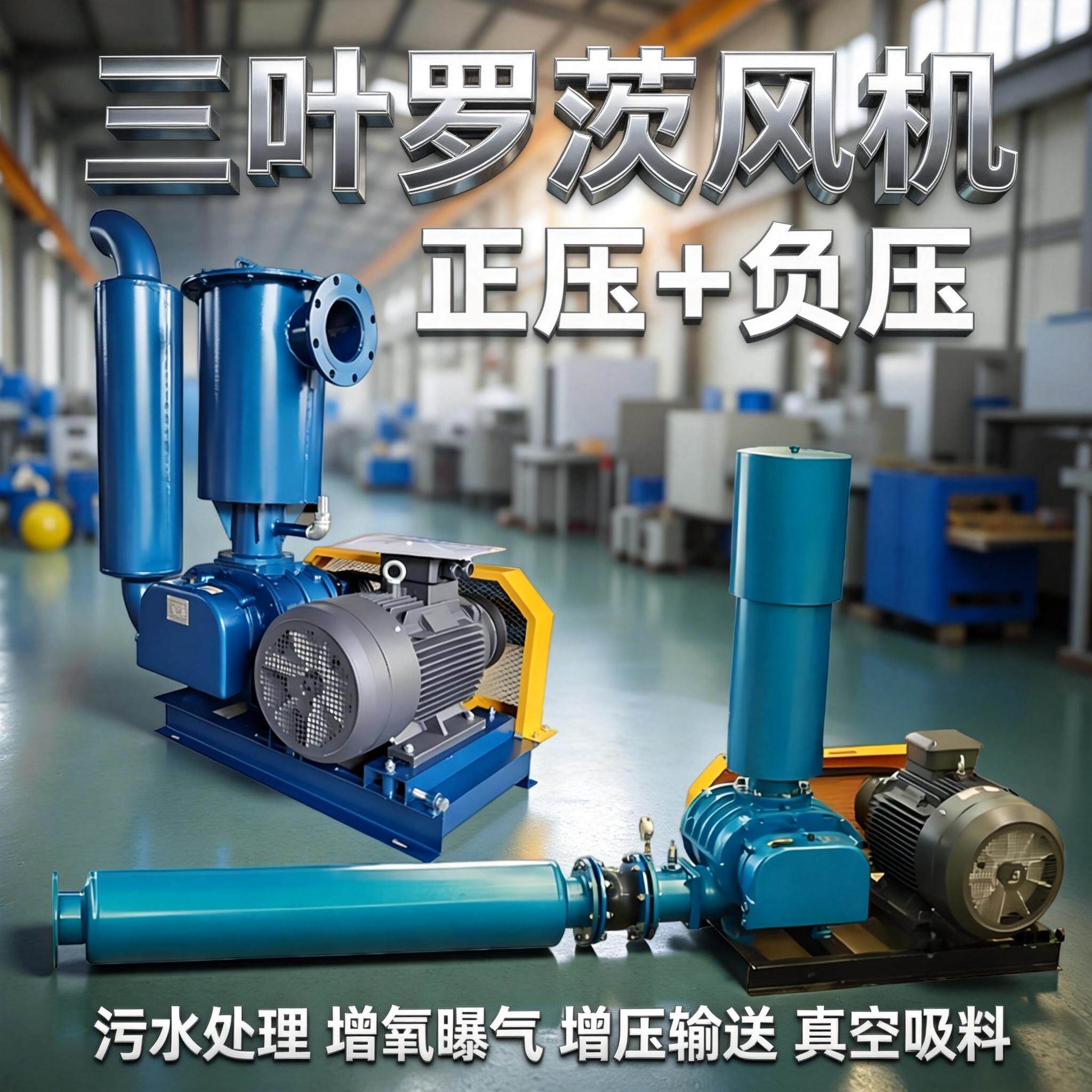 污水曝气增压三叶罗茨风机增氧机负压吸料高压变频鼓风机真空泵