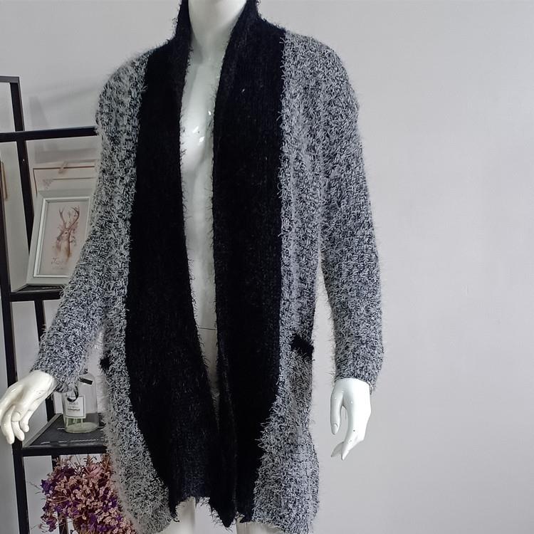 fashion autumn winter plaid tweed coat women turn-down