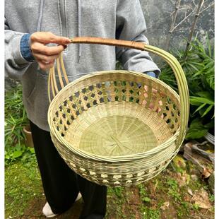 广西篮竹编篮菜子手工提编织手篮Z11大容量采摘送餐篮大容量天然