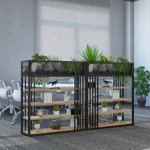 饰架o自选ft绿植 饰断网厅红隔断餐l装 新款 铁艺矮隔办公屏风隔断装