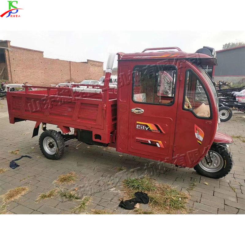 后卸式农用翻斗车汽油摩托载货三轮车工地混凝土搬运车tricycle