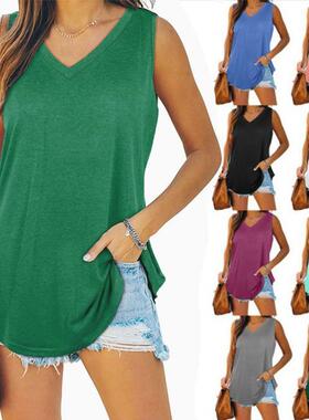 Tailcoat sleeveless vest T-shirt for women