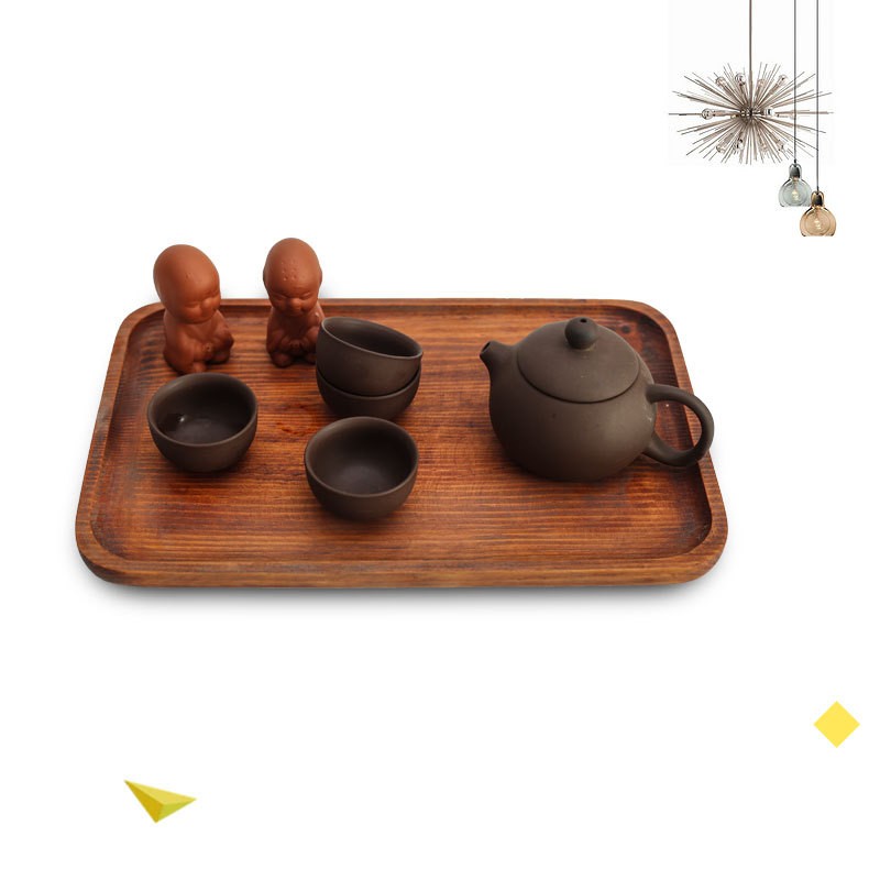 中式复古实木盘子酒店餐厅果木盘木盘子餐具厂家现货可印logo