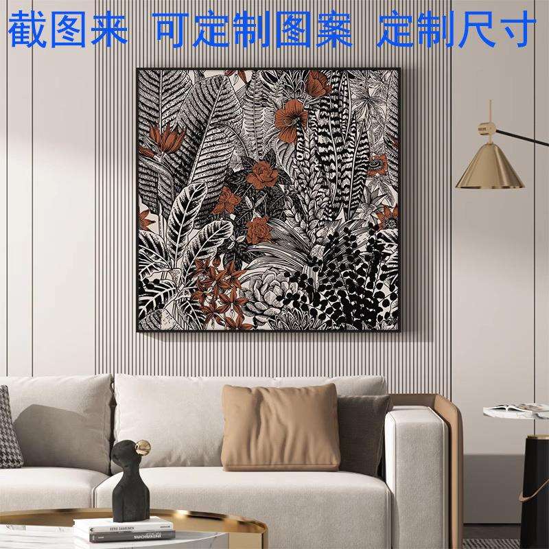 花卉客厅沙发背景墙装饰画法式复古餐厅壁画美式玄关过道墙面挂画