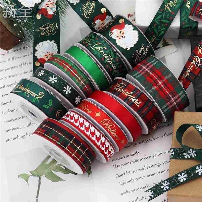 Christmas Ribbons for Craft Holiday Printed Grosgrain Ribbon