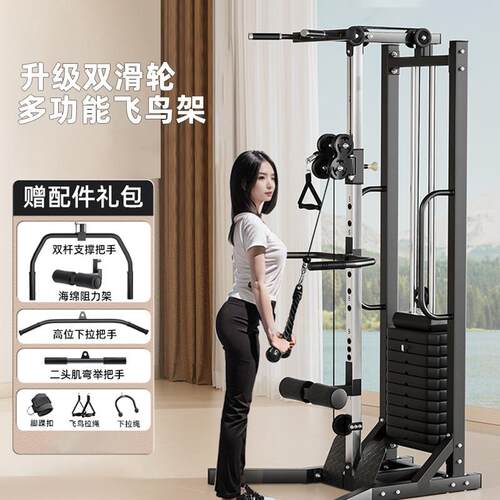 单边飞鸟龙门架高位下拉综合训练器引体向上架家用多功能健身器材