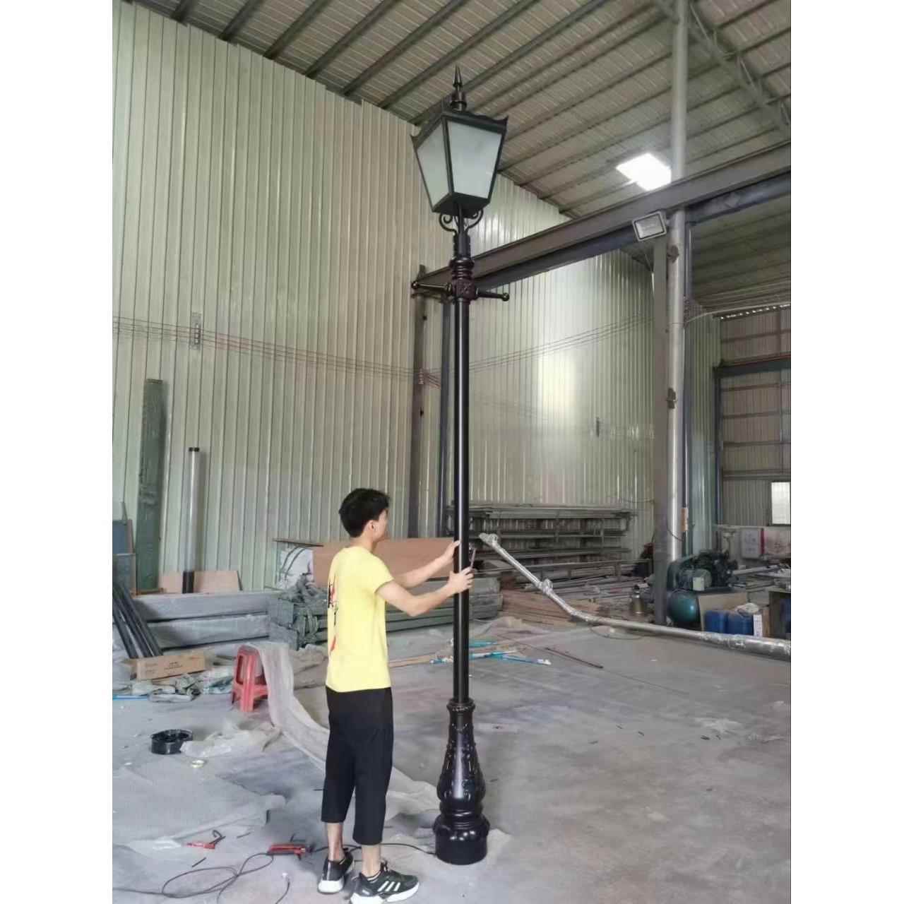 中式仿古庭院灯太阳能小区公园户外防水灯笼led双头灯复古景观灯