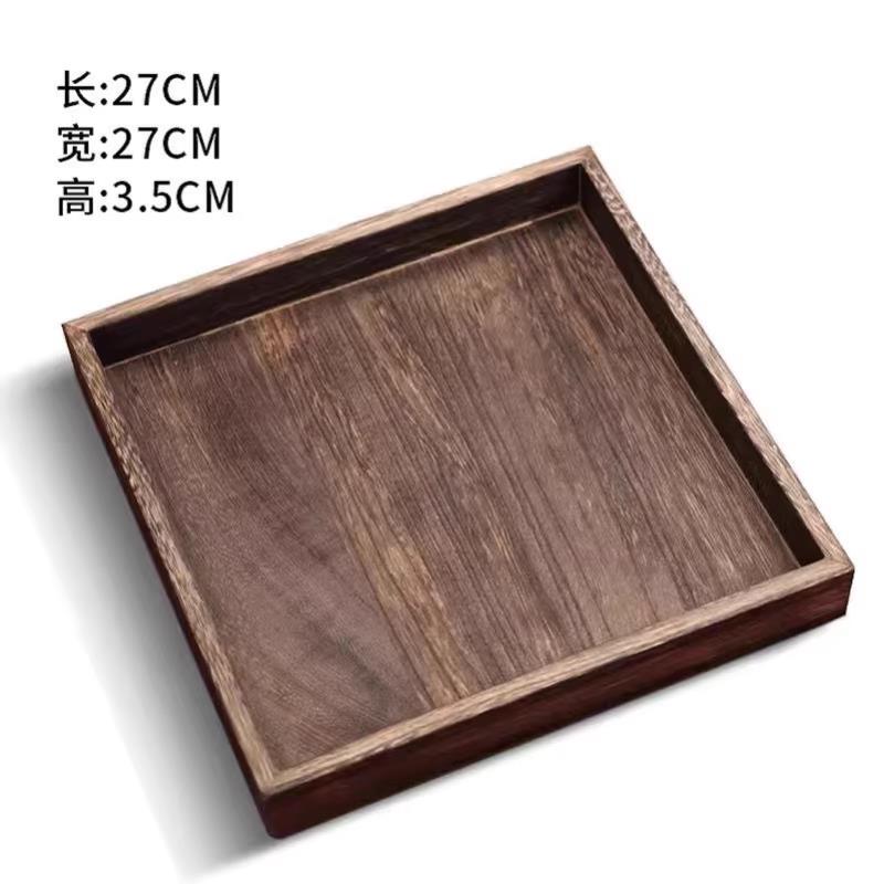 胡桃木家用长方形放茶杯托盘日式实木茶盘咖啡托盘高端木质餐盘