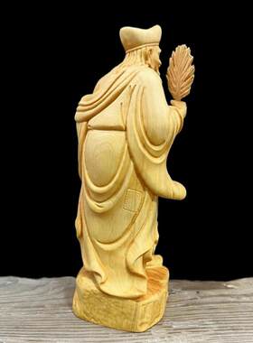 崖柏木雕家居风水摆件济公活佛工艺品降龙罗汉醉佛手工神像摆设