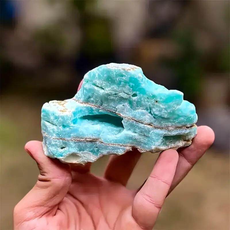 天然水晶异极矿矿标摆件水晶原石田蓝色水晶拓香石香薰石