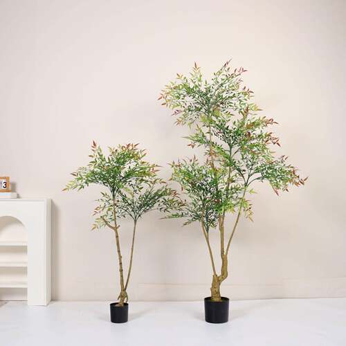 仿变南天竹假绿植盆渐仿真绿植栽室内厅大型落真地装客饰假树摆件