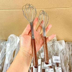 新款胡桃木打蛋器手动家用304不锈钢手持搅拌器商用烘焙专用工具