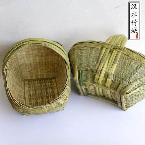 纯手工编制 手提竹篮竹编菜篮子 环保购物篮收纳筐篮水果篮竹筐子