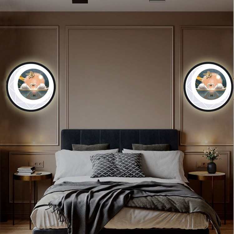 壁灯LED床头灯新款2022现代简约卧室客厅墙壁灯走廊楼梯带画灯具