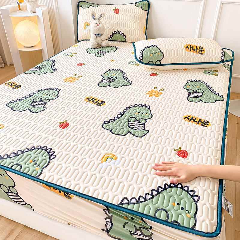 夏季冰丝凉席乳胶床笠三件套可机洗床垫儿童单人学生宿舍空调席子