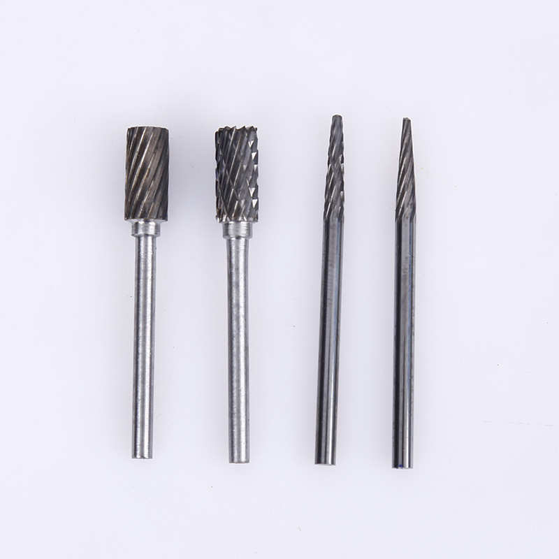 批发硬质合金旋转锉钨钢磨头木工铣刀打磨根雕木雕工具3mm柄套装