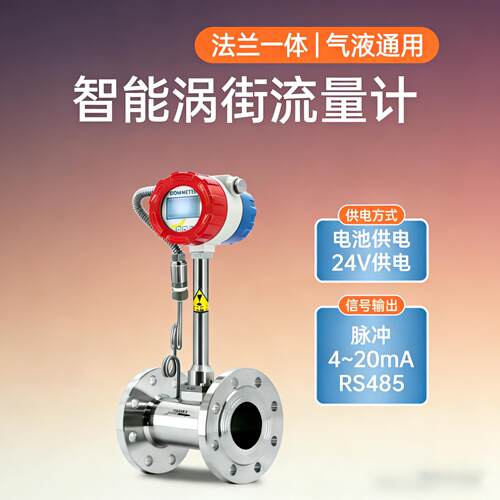 一件价稳定高精准智能涡街流量计气体液体蒸汽通用法兰对夹式