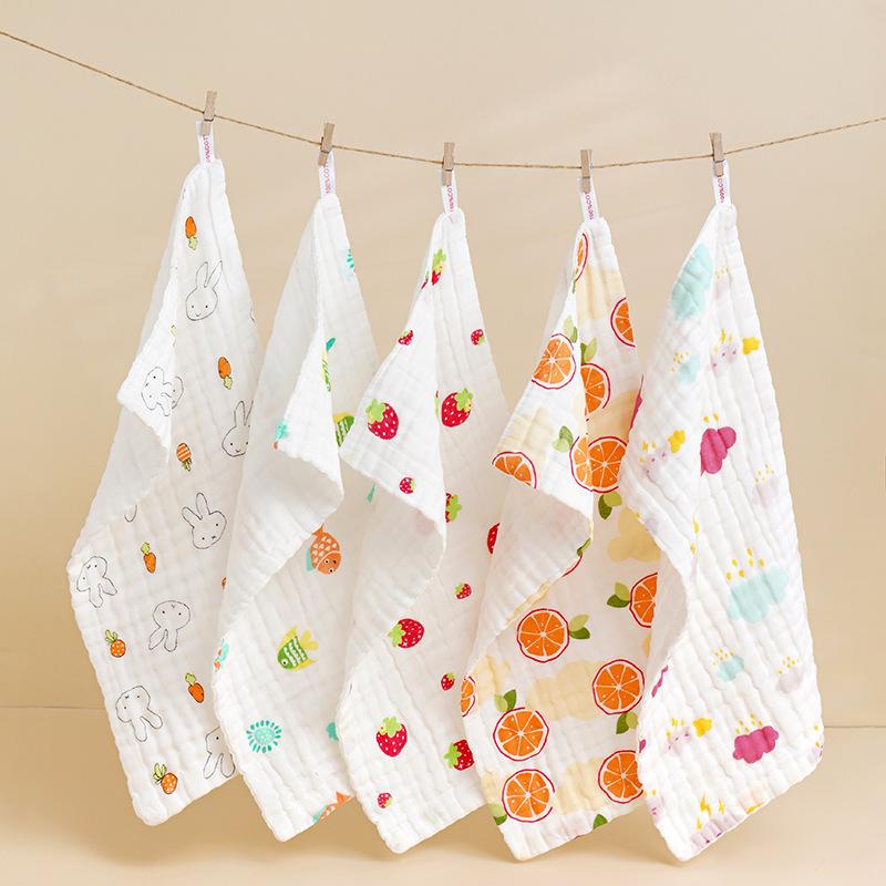 幼儿园纱布童巾cm棉纱印花浴袍