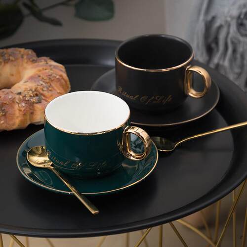 Ceramic coffee cup European high-end tea cup set gift咖啡杯