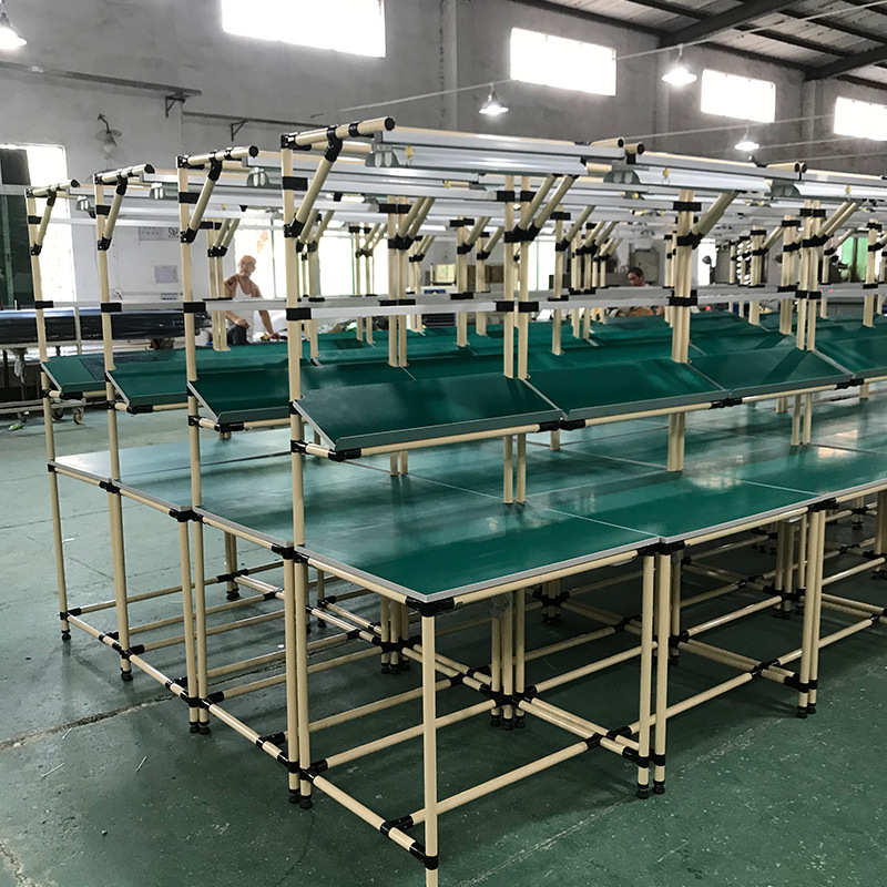 东莞厂家直销精益管工作台线棒流水线工作台物流电商打包台操作台